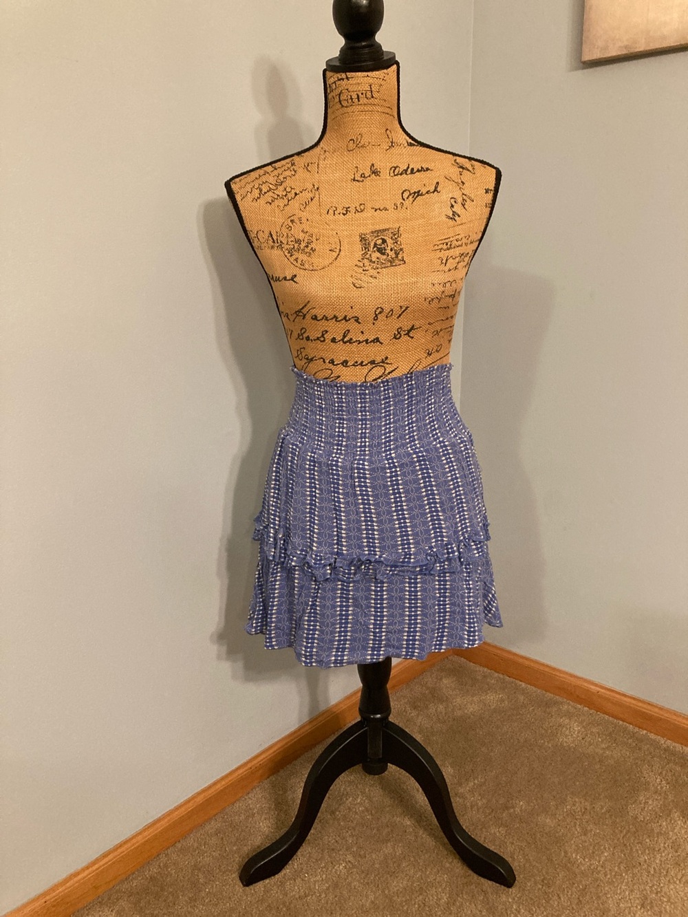 Kendall & Kylie Royal Blue Smocked Tiered Mini Skirt